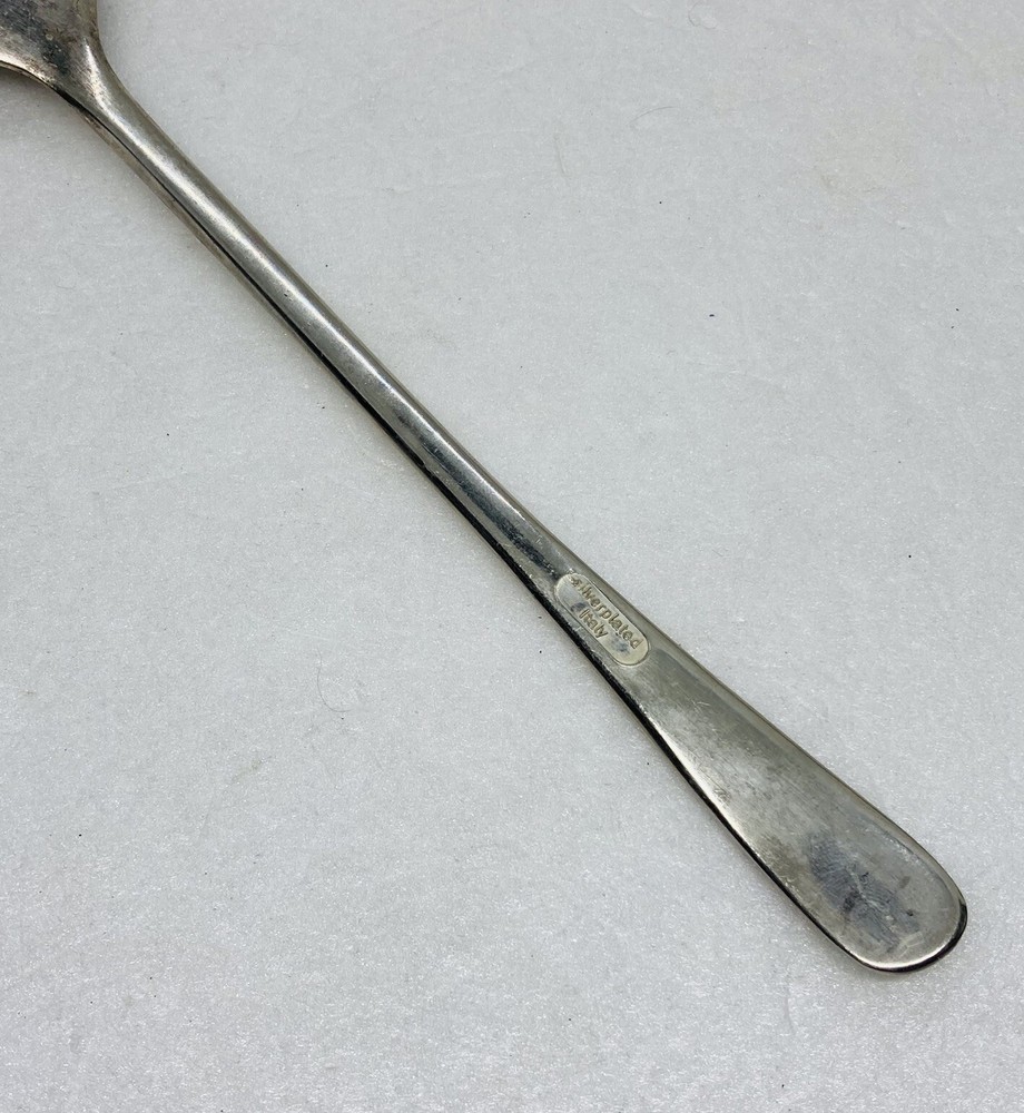 Vintage Silverplated Dinner Salad Serving Fork 9.25” Long Handle Italy Decor 29