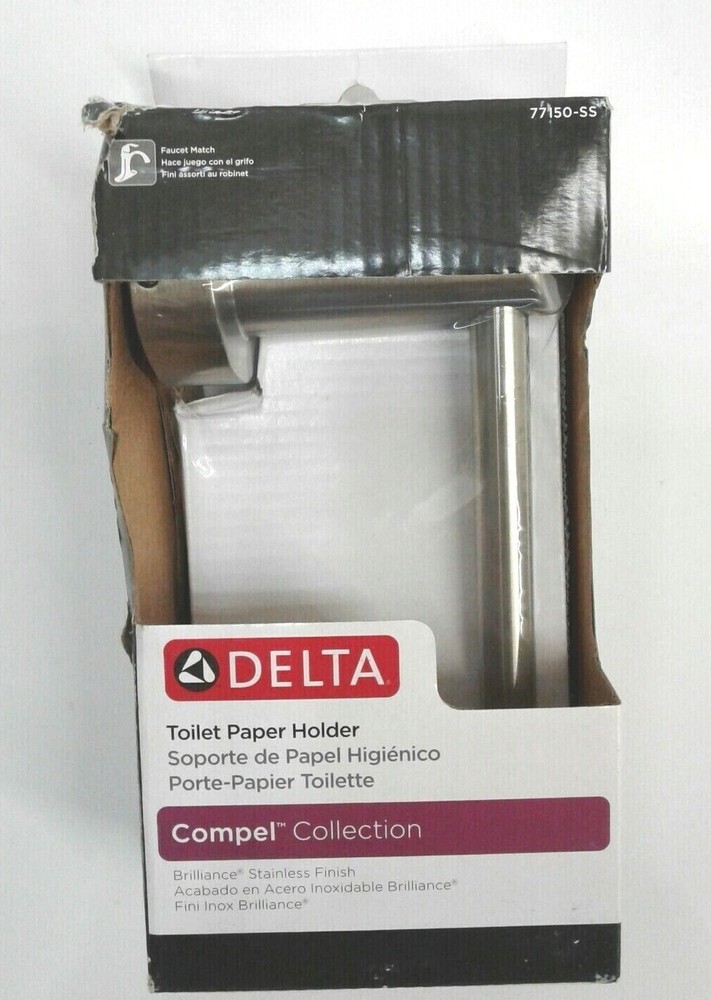 Delta 77150-SS Compel Collection Single Bar Tissue Holder Brilliance Stainless