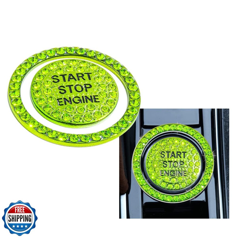 Engine Start Stop Button Bling Ring Cover,Key Ignition Starter and Knob Ring