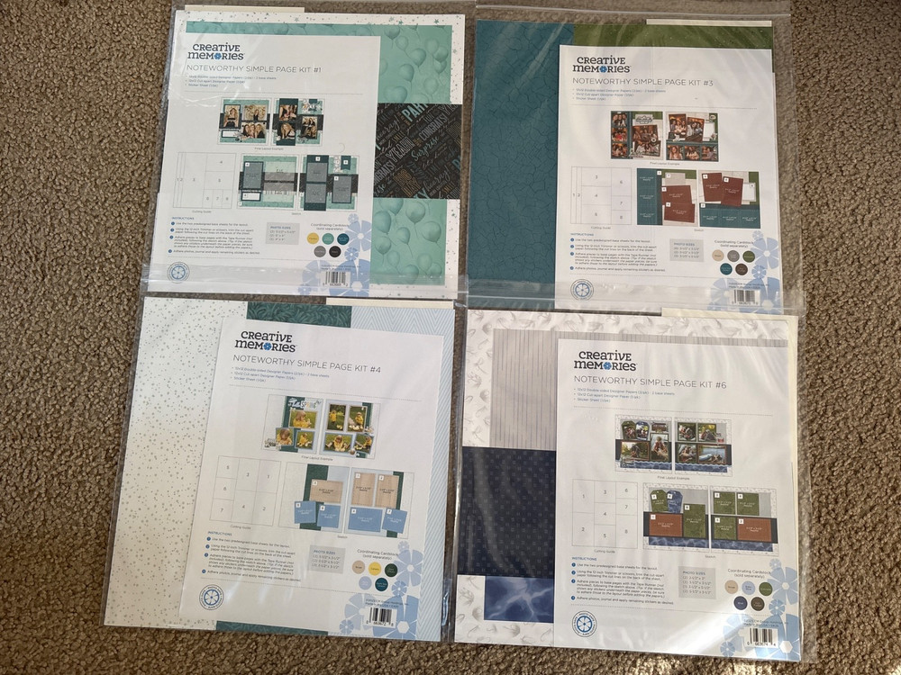 Creative Memories Simple Page Kits Bundle 2025 Issues (4 kits) Noteworthy