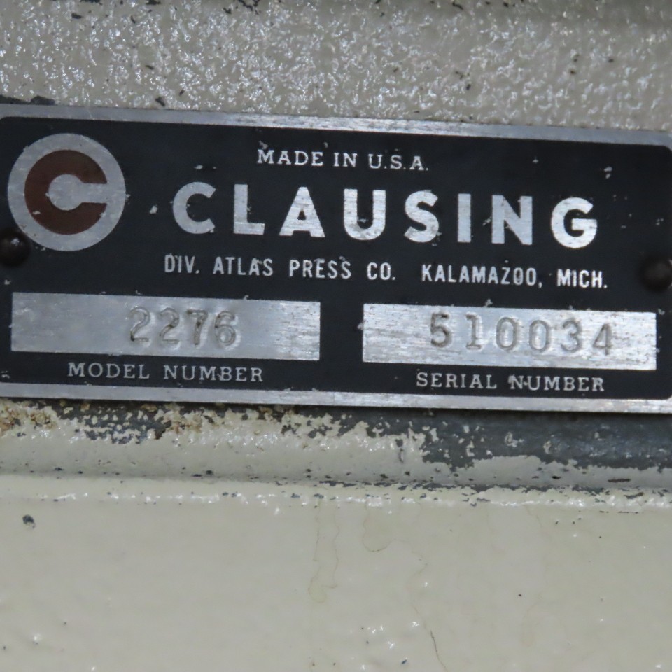 Clausing 2276 20" Floor Model Drill Press 208/230 3Ph W/ Reverse 150-2000RPM