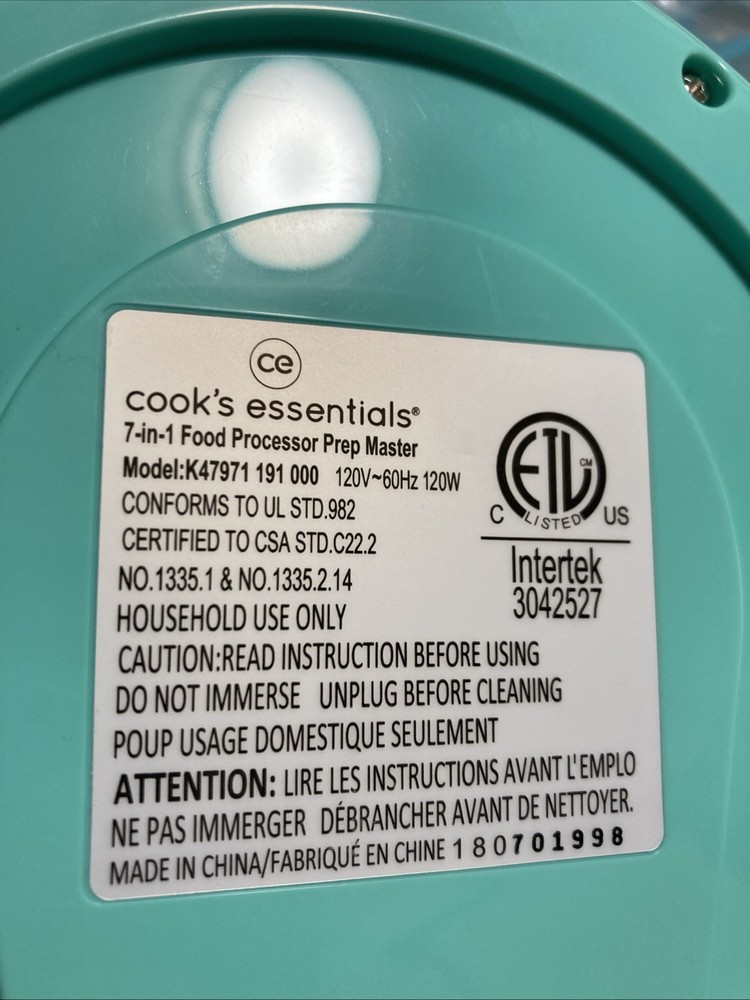 Cooks Essentials 7-1 Food Processor K47971 replacement Fine Shredding Disk #1