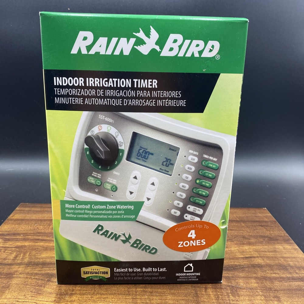 Rain Bird Irrigation Timer 4-Station Indoor Simple-to-Set Controller SST - 400i