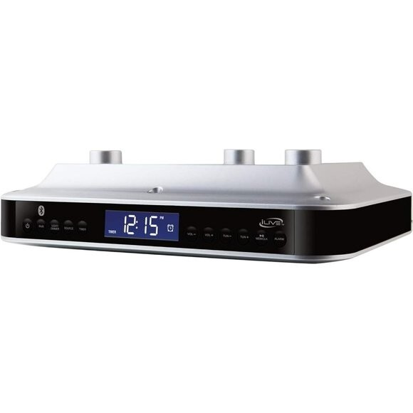 iLive Wireless LED Kitchen Light Wireless Stereo Speaker Digital Alarm Clock