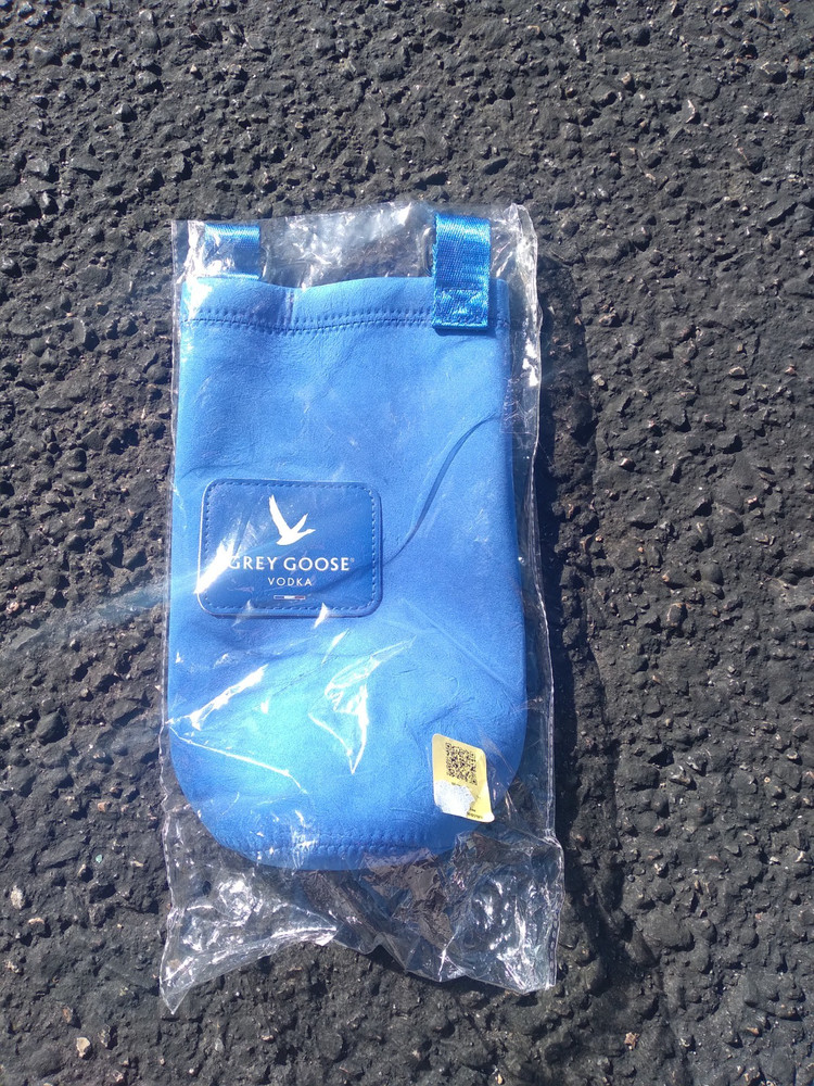 Grey Goose Vodka Bottle Holder Cooler Insulator Blue