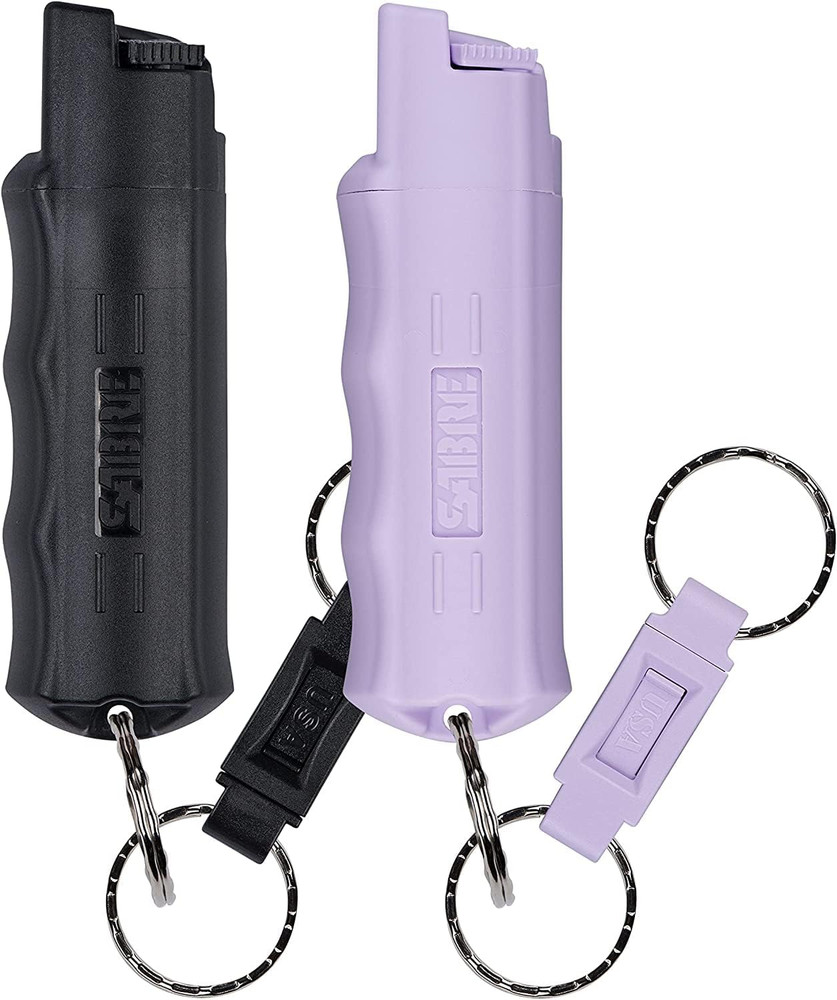 SABRE Pepper Spray, Maximum Police Strength OC Spray, Quick Release Keychain for