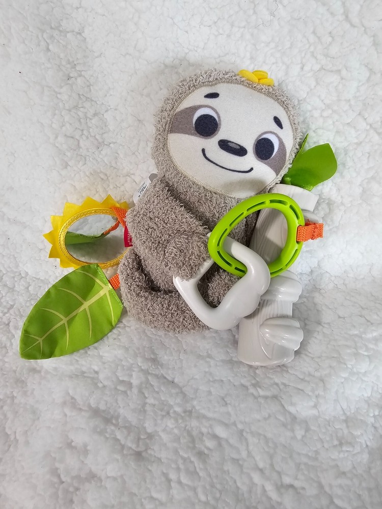 Fisher Price Sloth Plush Toy for Stroller Teether Crinkle Multicolor 7" Stuffed