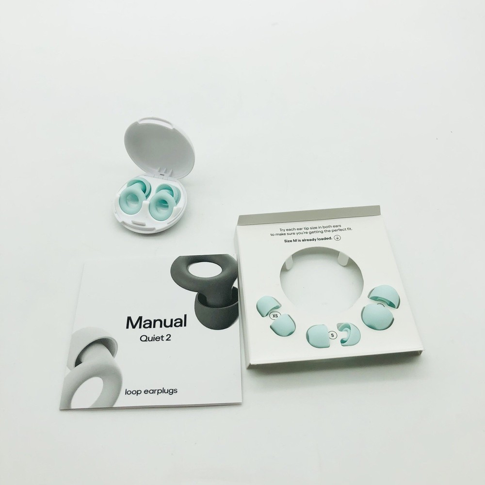 Loop Quiet 2 Ear Plugs Ultra-Comfy Reusable Noise-Reducing Earplugs (Mint)