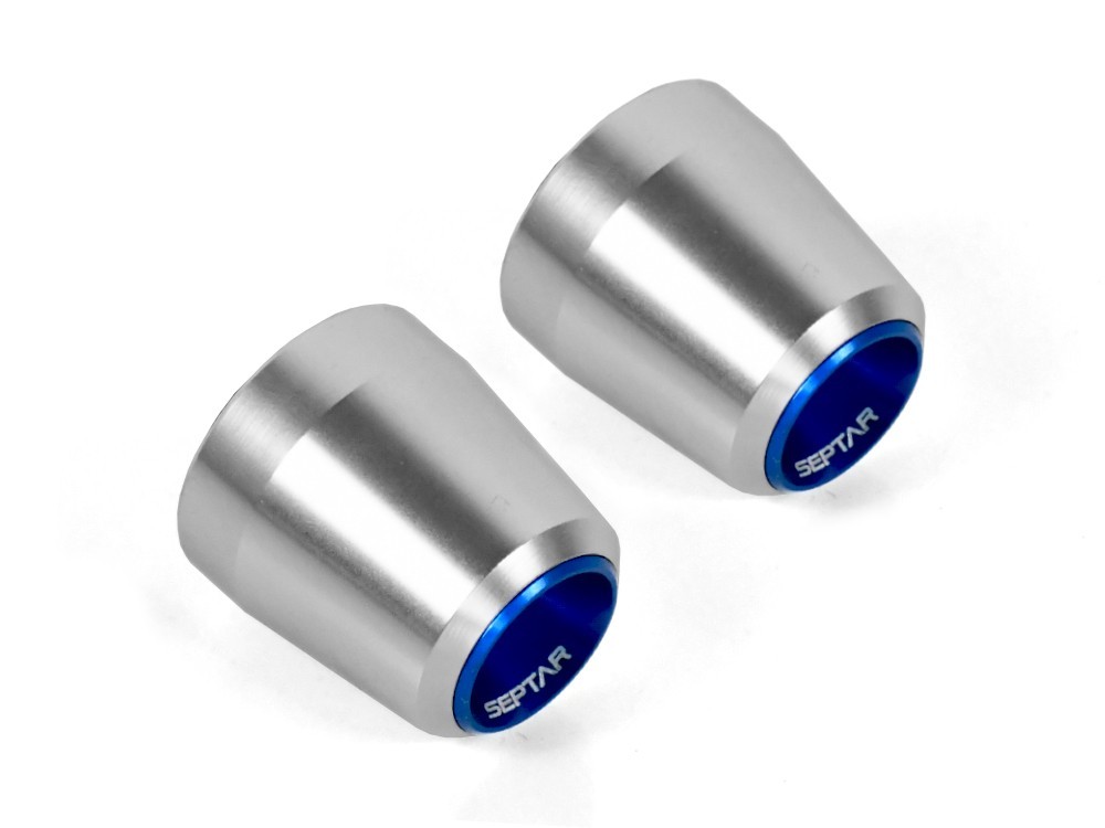 Universal Motorcycle Handlebar Weights Silver/Blue | SEPTAR