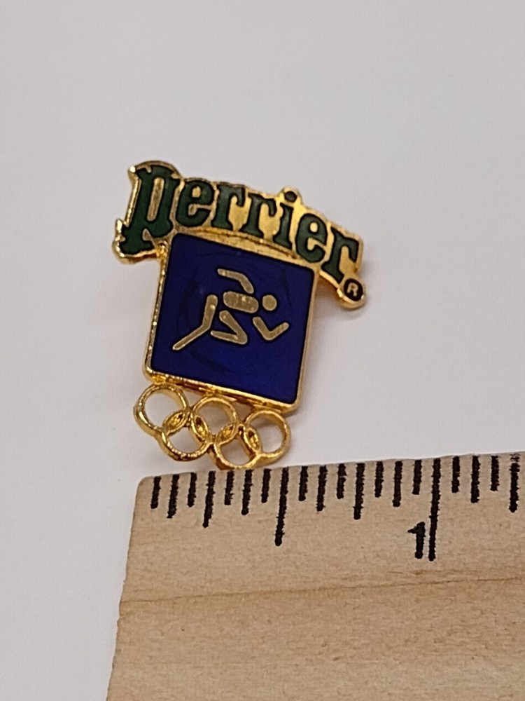 PERRIER Sponsor Olympics Running Event Lapel Pin