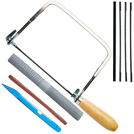 Excel 8-Piece Model Builders Tool Set - Includes Coping Saw w Blades, Hand File