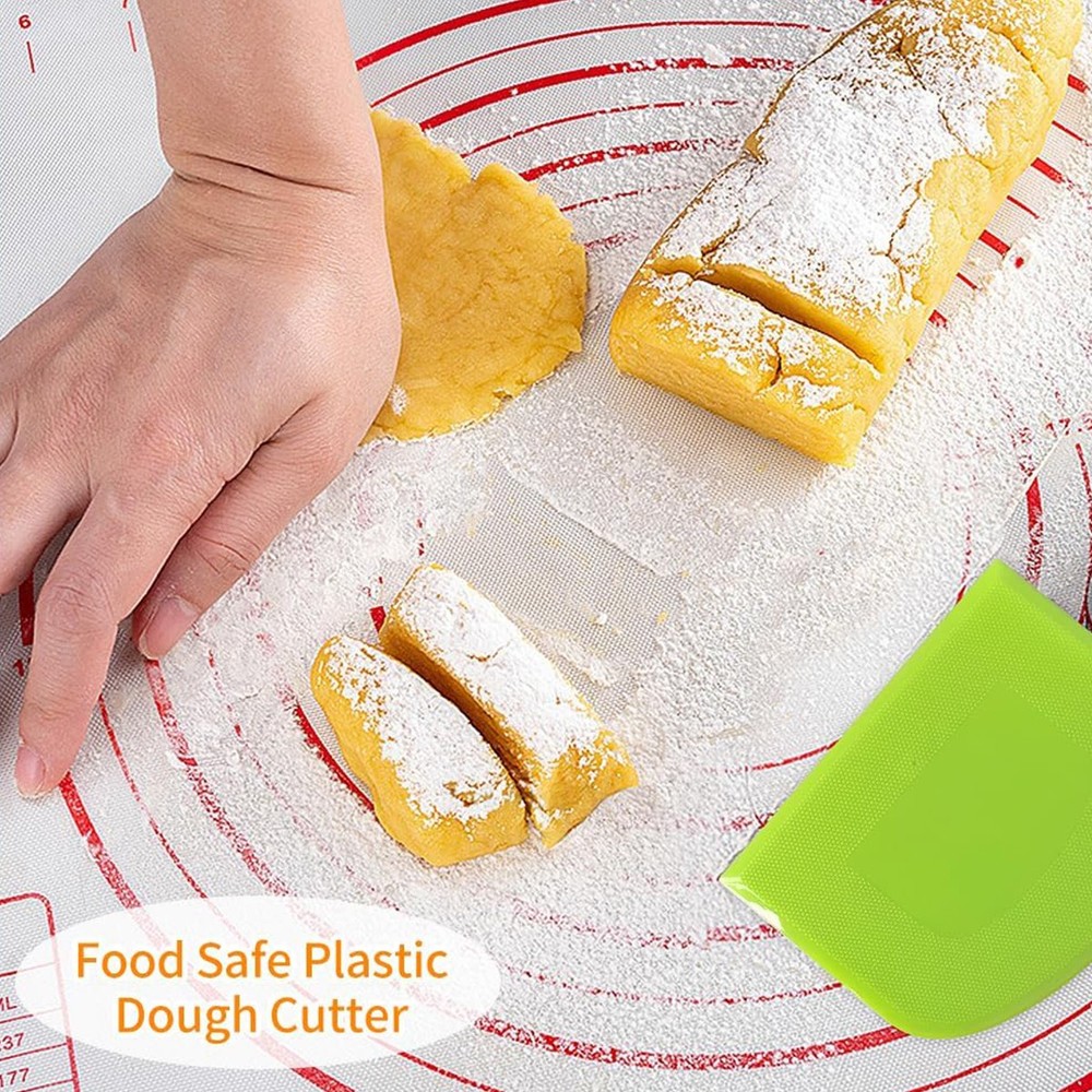 Bowl Spatula & Bench Scraper Flexible Plastic Multipurpose Kitchen Pastry Tool