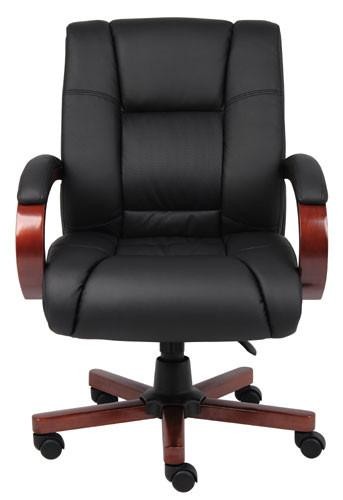 Mid Back Cherry Wood Executive Chair