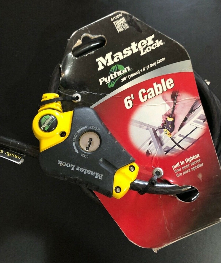 Master Lock 8413DPF 6' Python™ Adjustable Locking Cable NEW