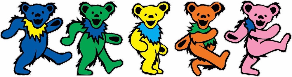 Dancing Bears Grateful Dead Head Vinyl Decal Set 6" width