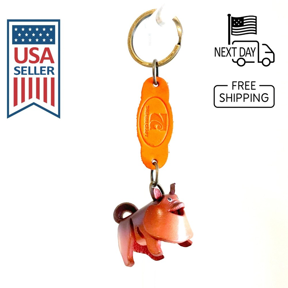POMERANIAN Handmade Leather Keyring