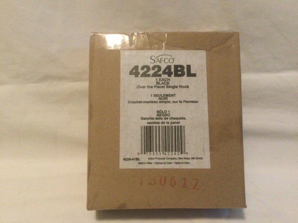 Safco Products 4224BL Over The Panel Single Coat Hook, Black