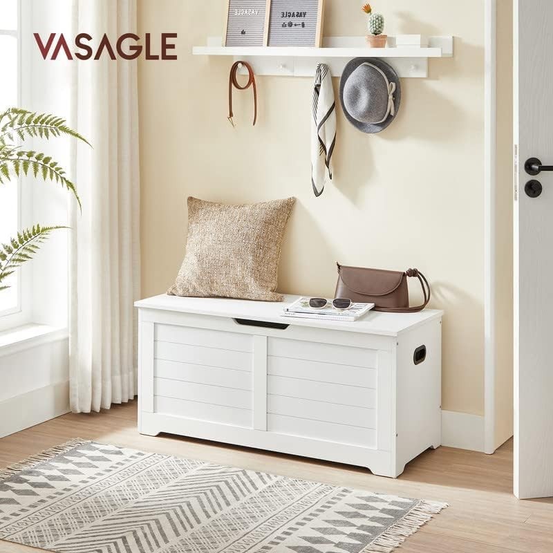 Storage Chest, Storage Bench with 2 Safety Hinges,