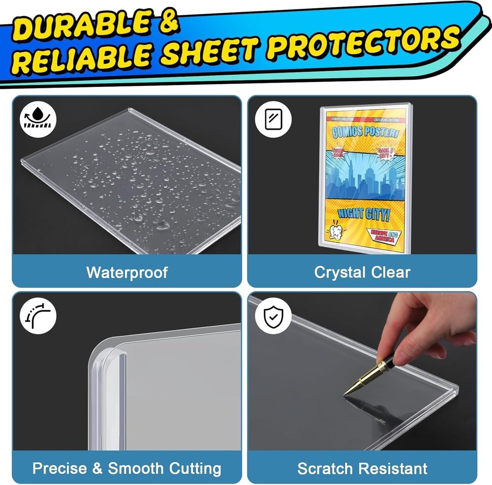 10ct Current Comic Book Toploader, Hard Crystal Clear Comic Book Sleeves, Modern