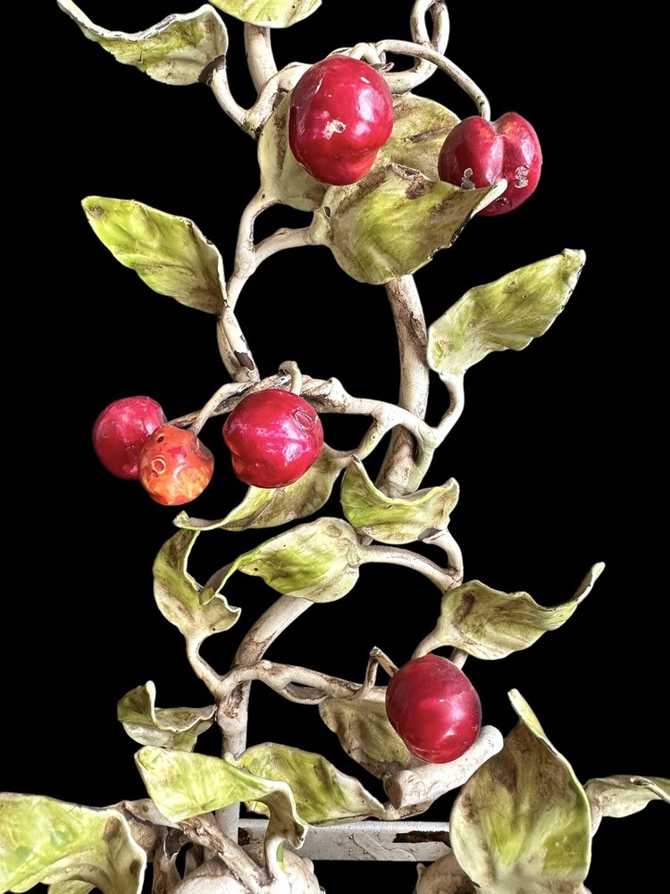 Italian Tole Wall Sconce Cherries Cherry 1940s