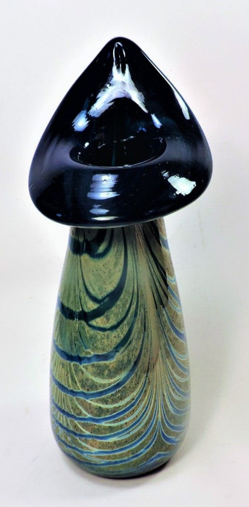 original HAND BLOWN GLASS - CALLA LILY & FEATHER DESIGN (MINT)