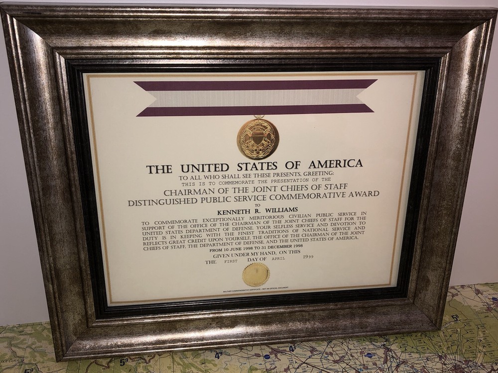 CJCS - COMMEMORATIVE AWARD FOR DISTINGUISHED PUBLIC SERVICE CERTIFICATE ~ Type-1