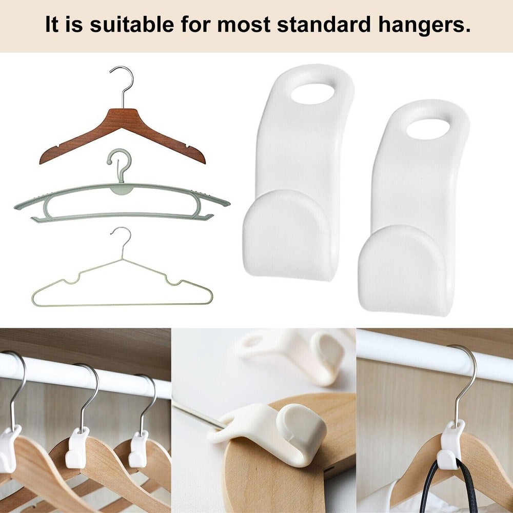 20PCS Clothes Hanger Connector Hooks Hanger Space Saving Organizer US