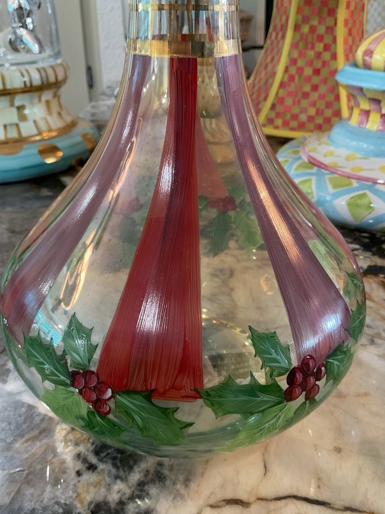 MacKenzie-Childs Holly & Berries Decanter
