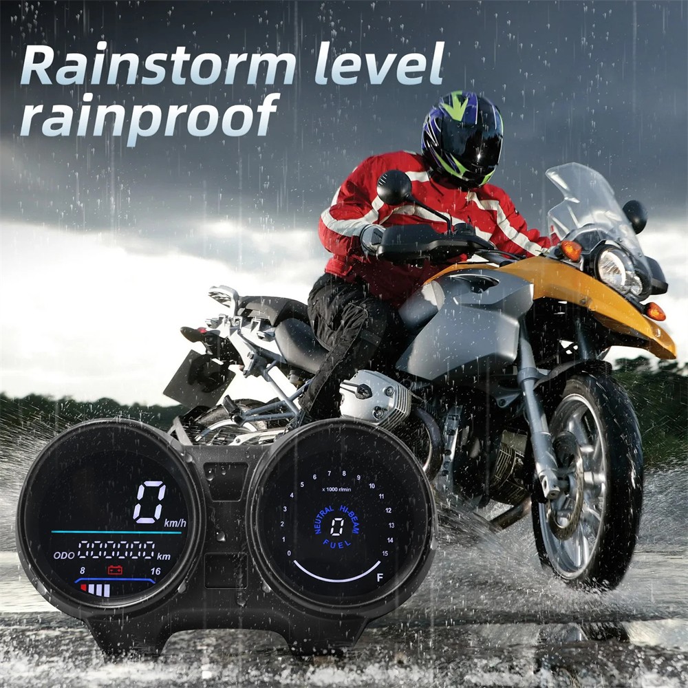For Motorcycle LCD Speedometer TachometerIndicator Universal Digital Meter Board