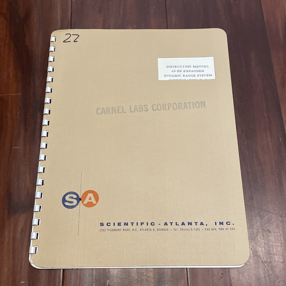 Scientific-Atlanta 60 DB (P-4) Expanded Dynamic Range System Instruction Manual