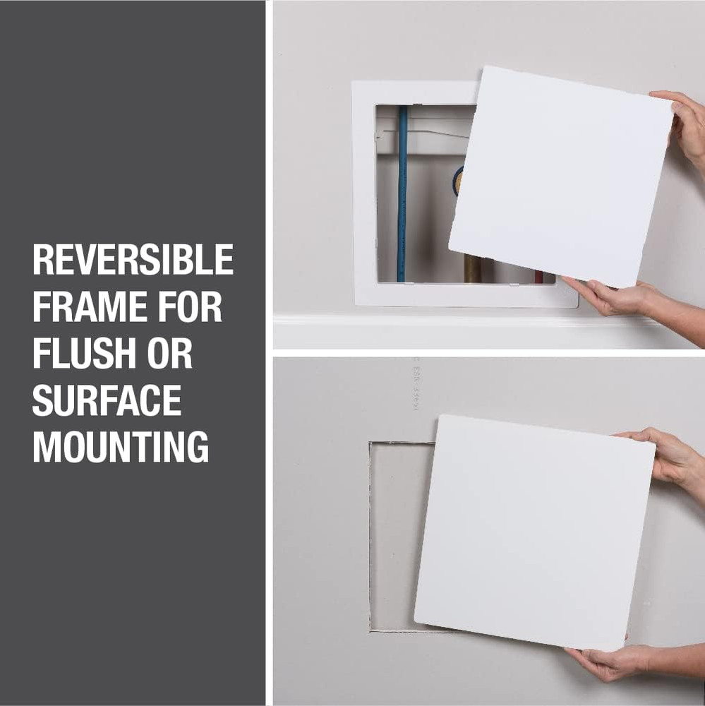 Oatey 34056 14-In. Flush-Or Surface-Mounted Wall Access Panel, White, 14"X 14"