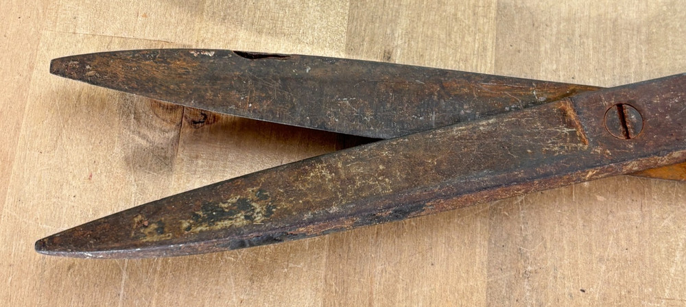 Large Industrial Cutting Shears, Iron, Unmarked, 12"