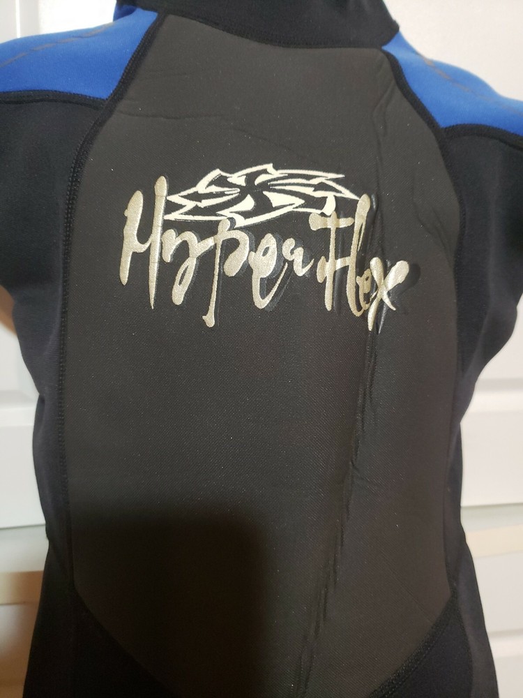 Hyperflex Wetsuit Shorty Youth Size 2 Black Blue Access Back Zip