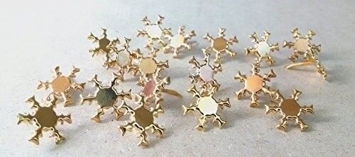 Snowflake Brads - Metallic Gold - 18pc