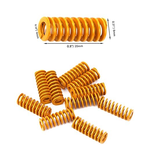 8mm OD 20mm Long Light Load Compression Mould Die Spring Yellow Compression