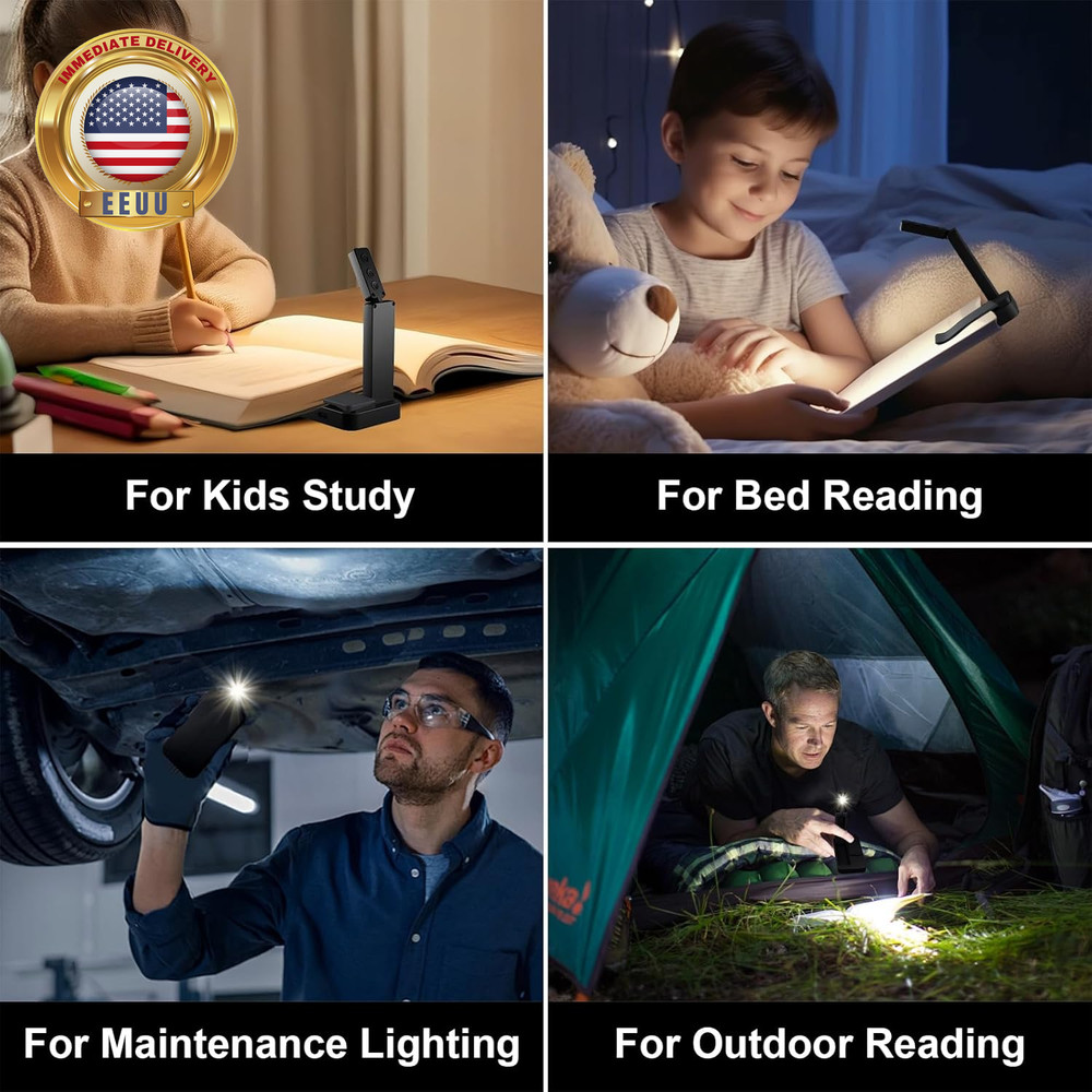 Rechargeable Book Light for Reading in Bed,Foldable & Portable Clip-On Mini Read