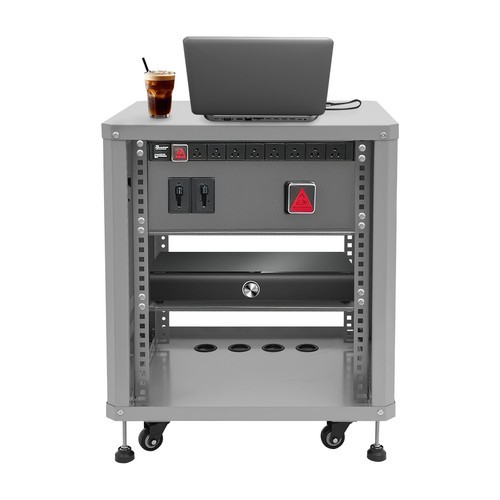 Network & Stereo Rack with Caster Wheels, Rolling Server Rack Open Cabinet