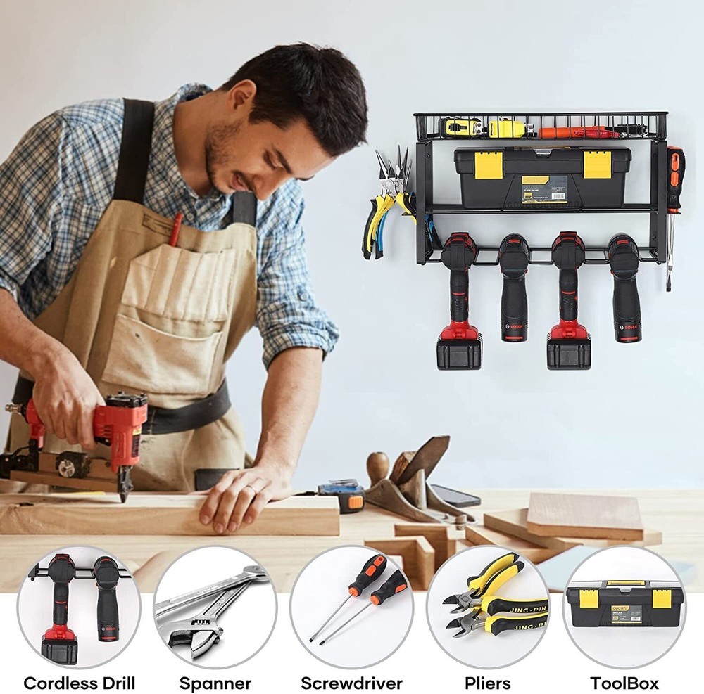 Heavy Duty Floating Tools Shelf&Organizer Wall Mounted for Handheld & Power Tool