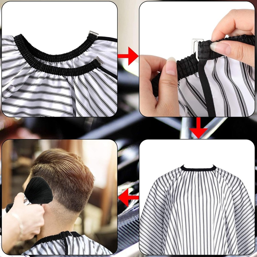 Durable Professional Barber Cape & Duster Brush Set - Easy Care, Static-Free