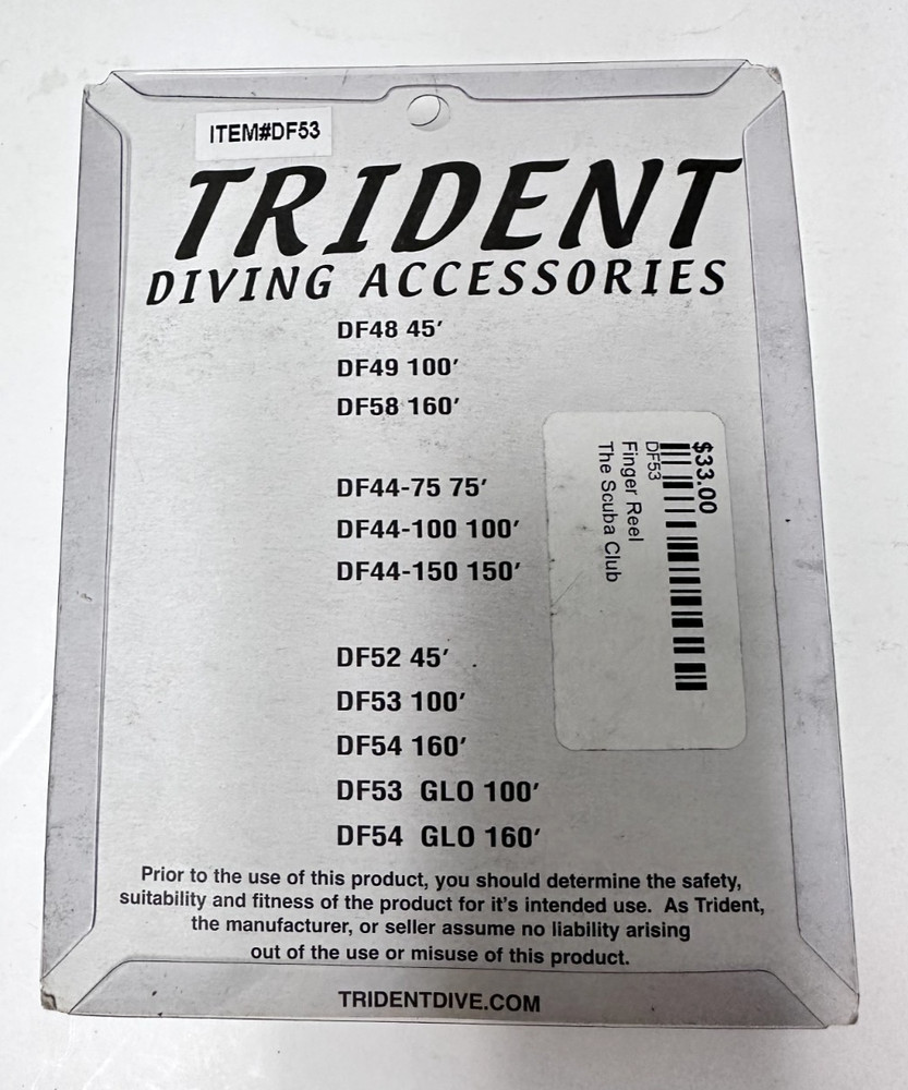 Trident Finger Reel DF 53, 100 FT, Yellow