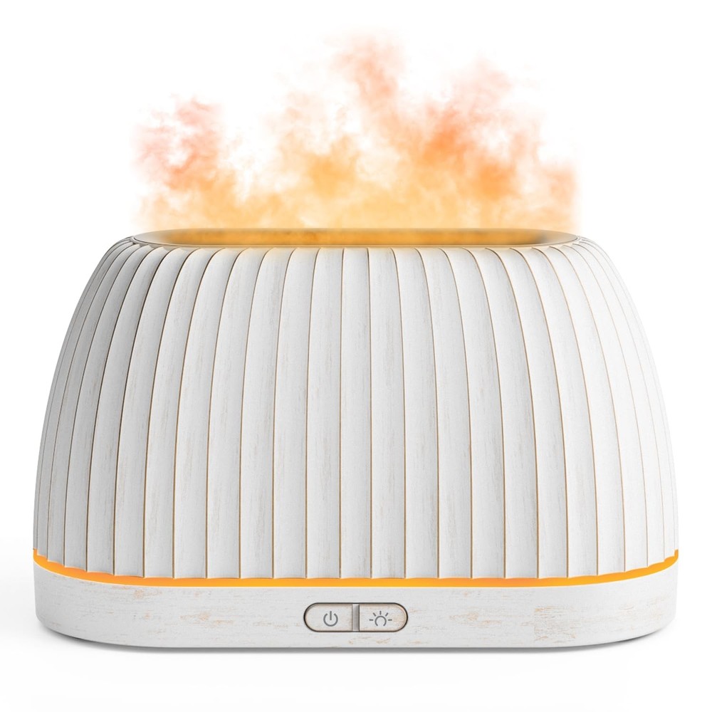 SOULORIGIN Essential Oil Diffuser, Flame Effect Aromatherapy Diffuser White