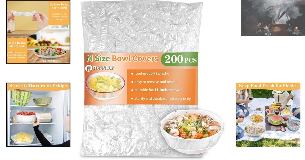 Stretchable 200-Piece Food Covers for Bread Proofing & Easy Storage Solutions