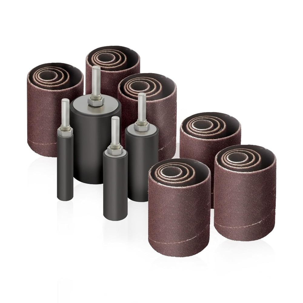 Spindle Sander Attachment with 28 Sanding Sleeves for Woodworking Projects