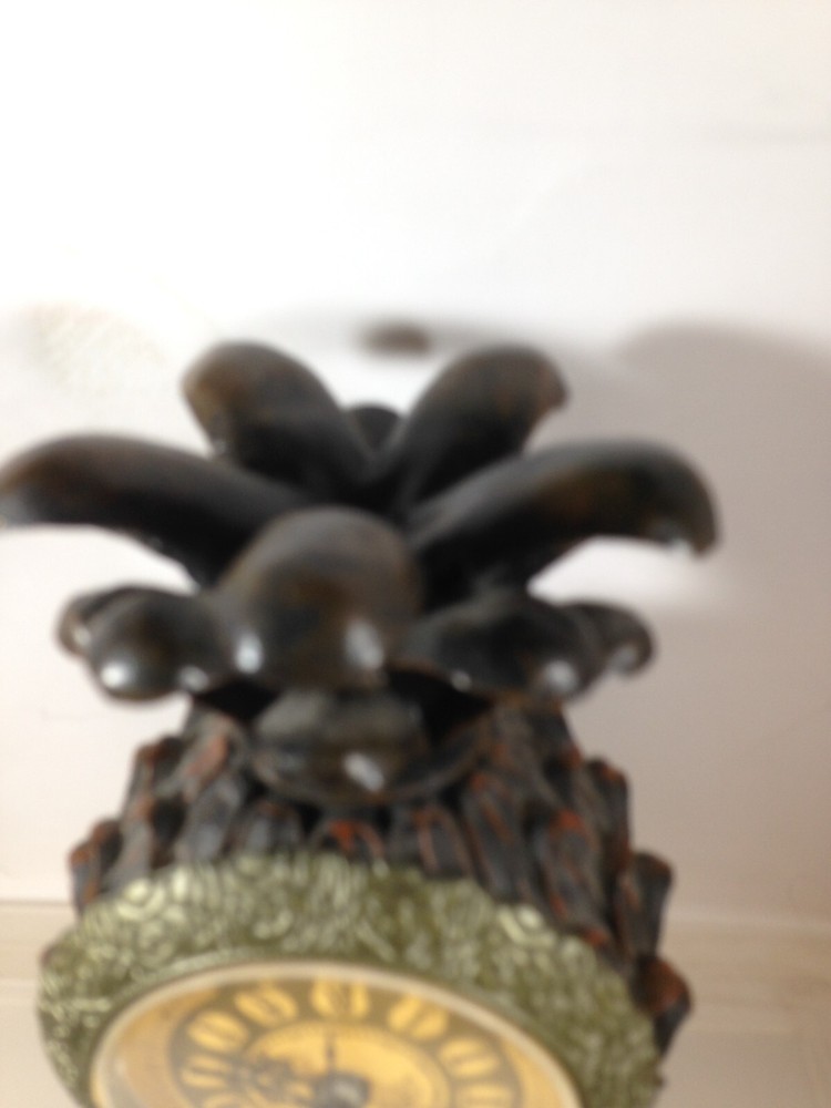 Pineapple Desk Nightstand Clock Battery Op Composite