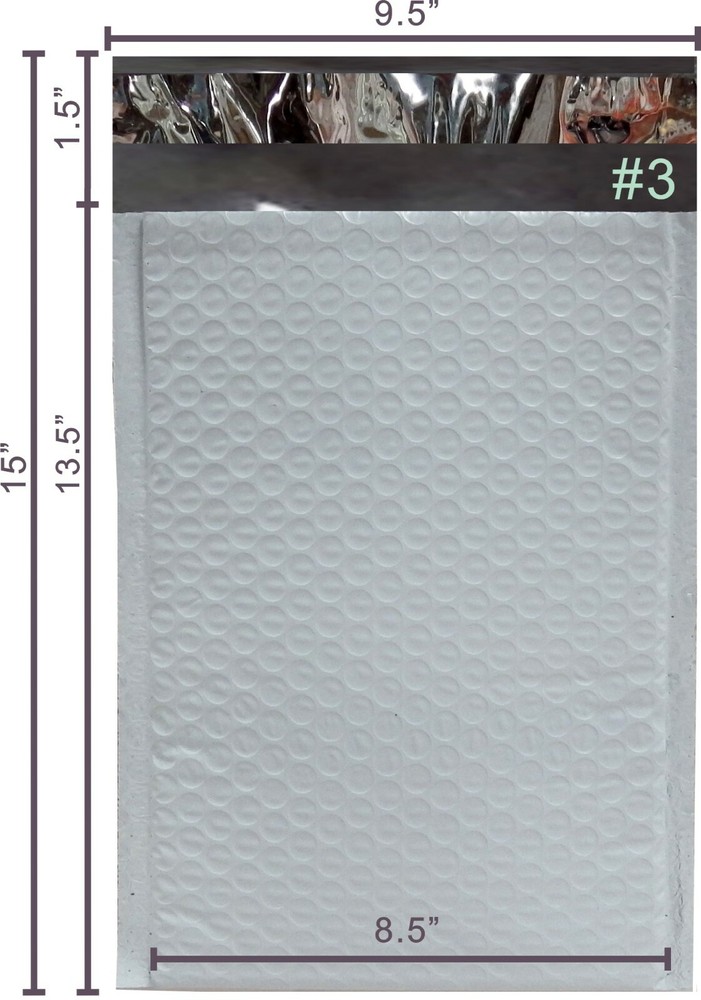 SuperPackage® 200 #3 8.5 X 13.5 Poly Bubble Mailers Padded Envelopes