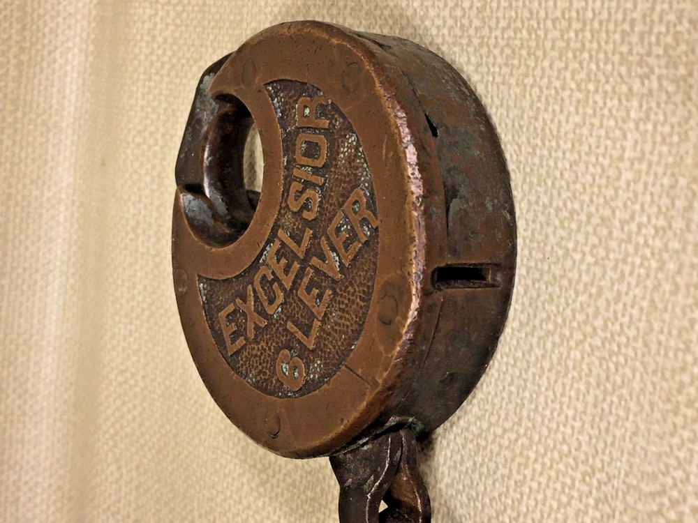 Antique Excelsior 6 Lever Lock with Key Works!