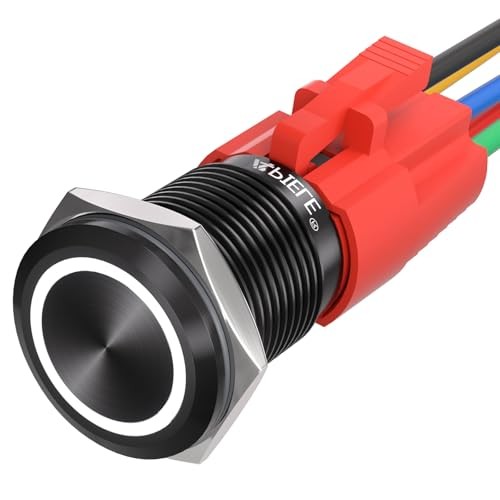 16mm Momentary Black Push Button Switch On Off Black Shell Black Shell-White