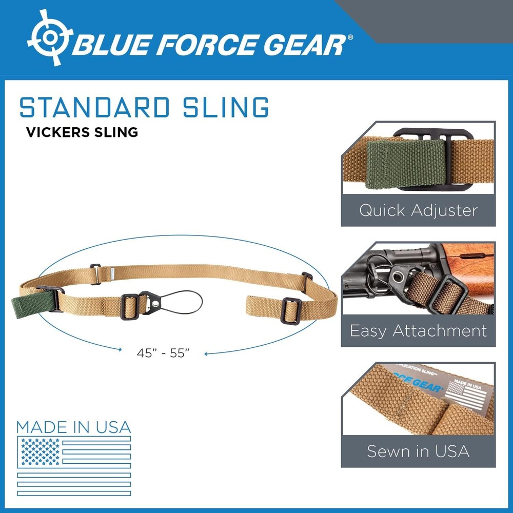 Blue Force Gear Standard Carry Sling — 2-Point Adjustable Utility Strap with Q