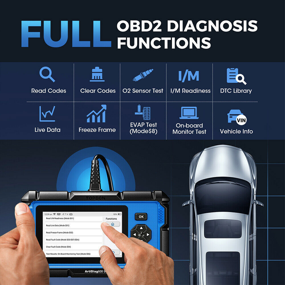 TOPDON AD600S OBD2 Diagnostic Scanner ABS SRS Code Reader Oil EPB SAS TPMS Reset