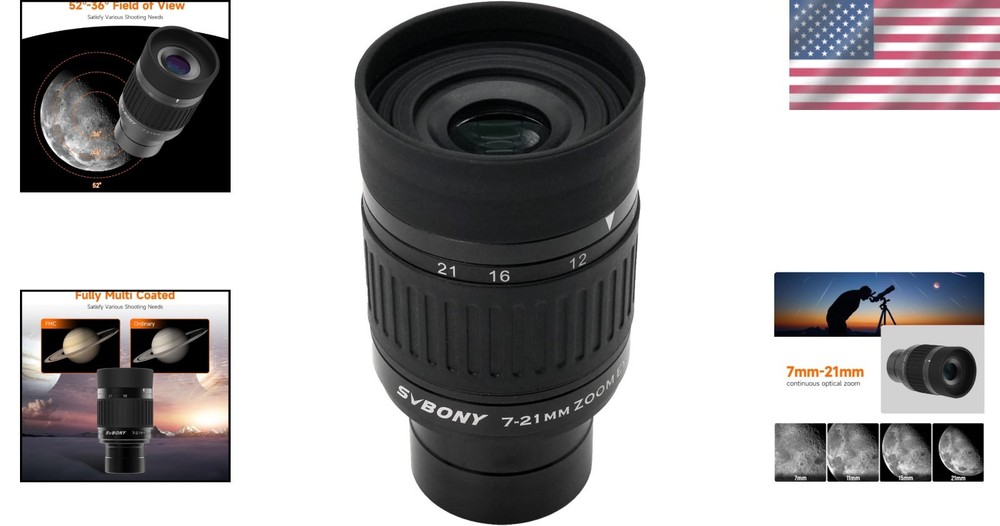 Zoom 7-21mm Telescope Eyepiece for Planetary Viewing